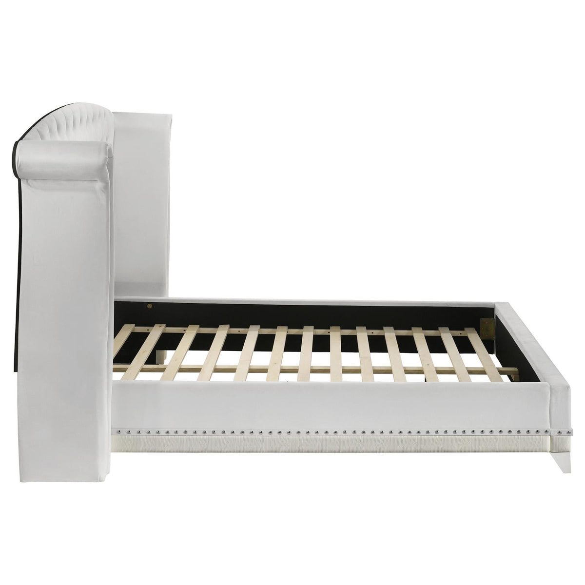 Barzini Upholstered Queen Wingback Bed White
