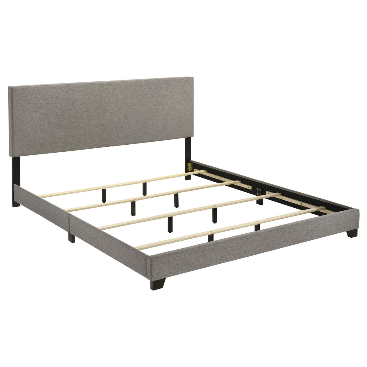 Dorian Fabric Upholstered Eastern King Panel Bed Taupe
