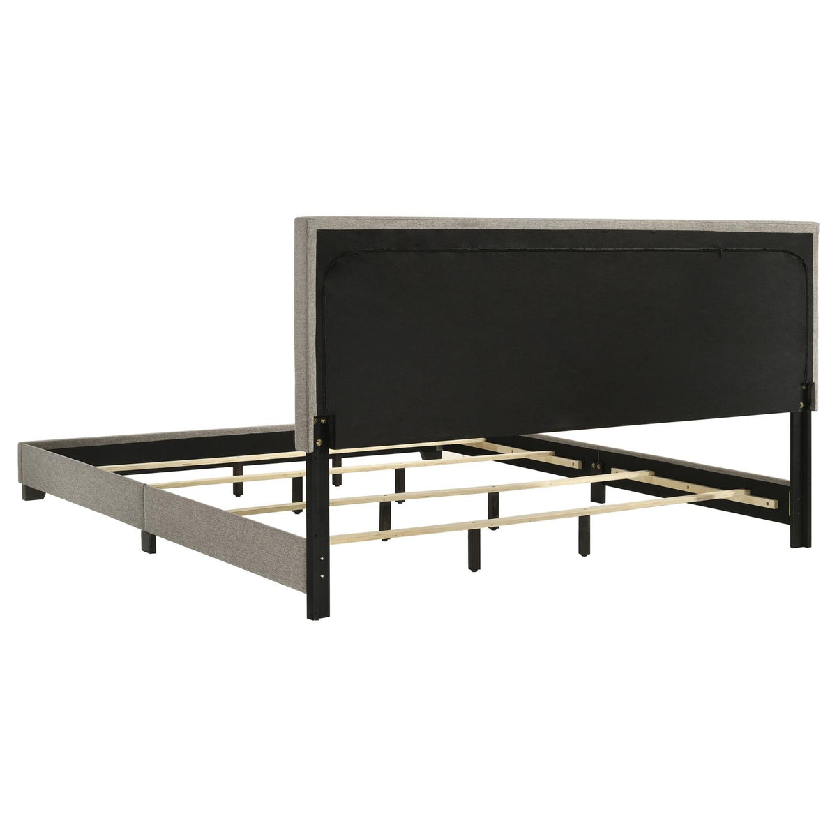 Dorian Fabric Upholstered Eastern King Panel Bed Taupe