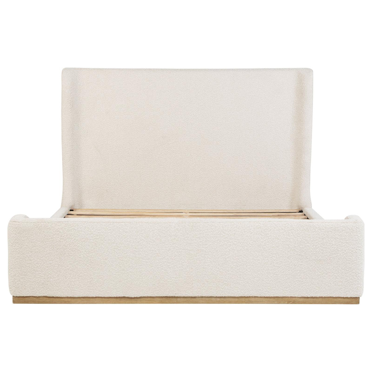 Nala Eastern King Bouclé Upholstered Platform Bed Cream
