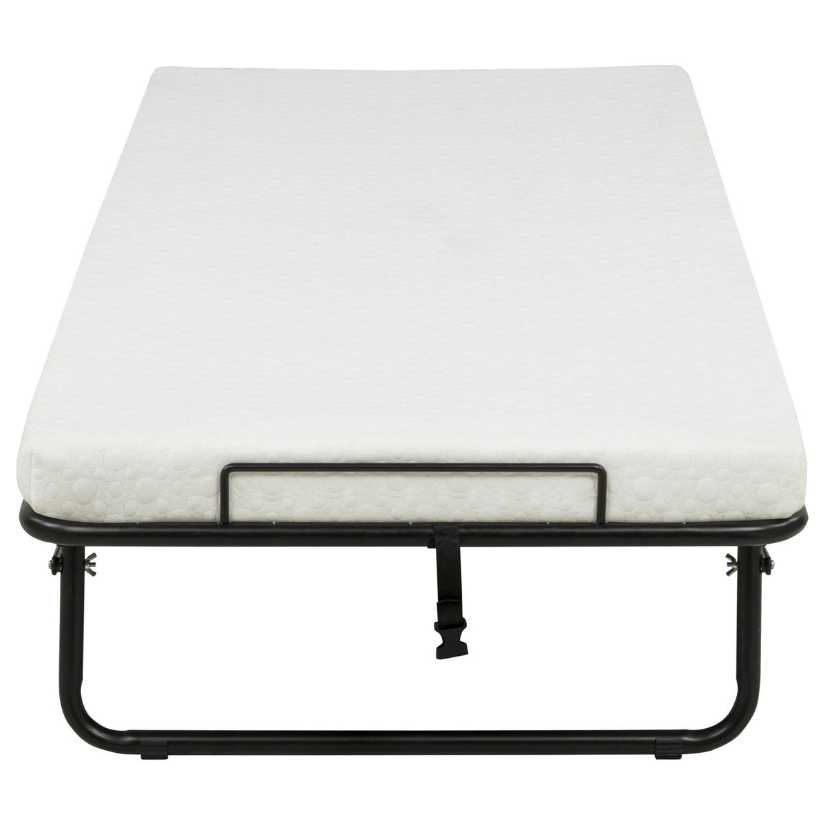 Massey Twin Folding Bed Frame with Memory Foam Mattress Black