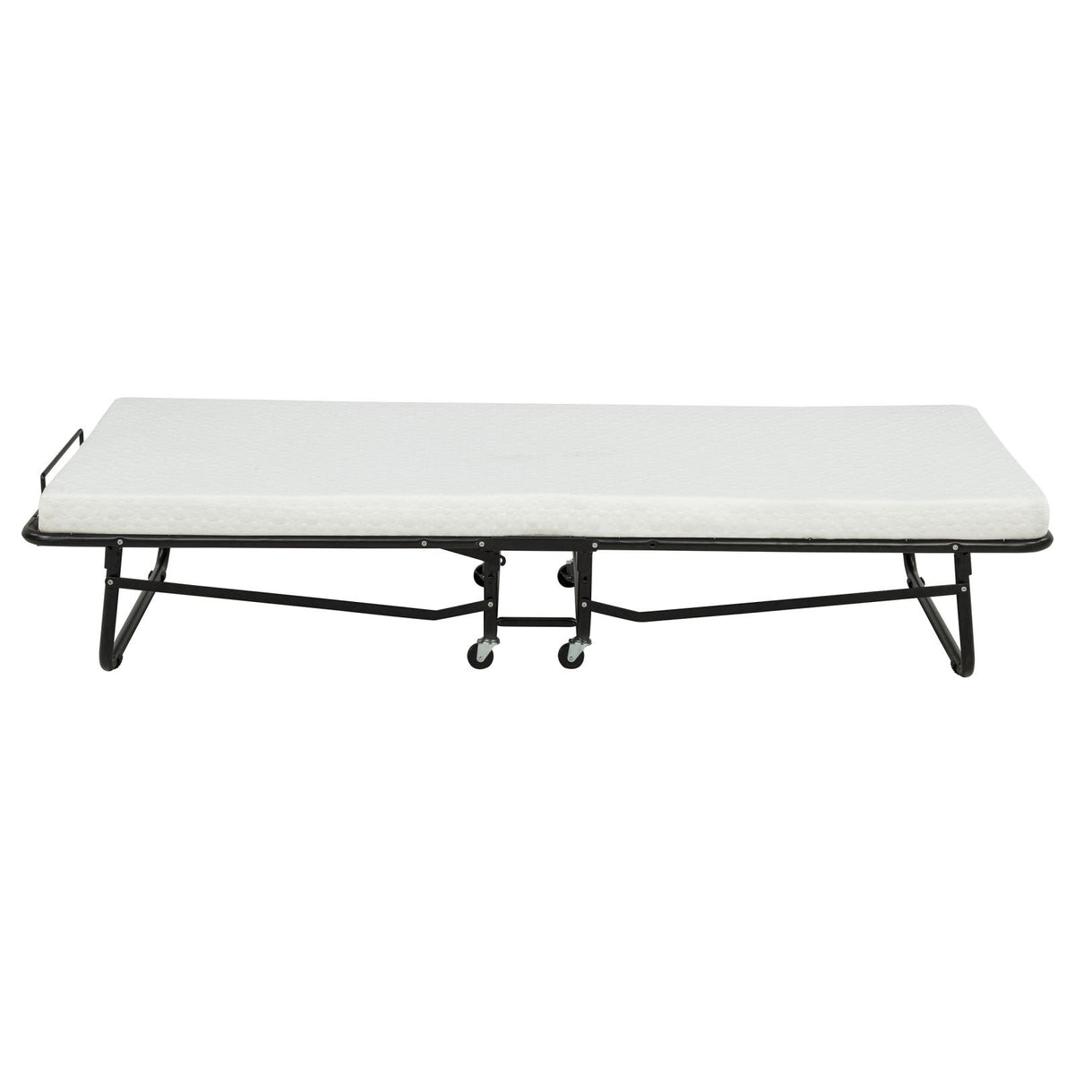 Massey Twin Folding Bed Frame with Memory Foam Mattress Black