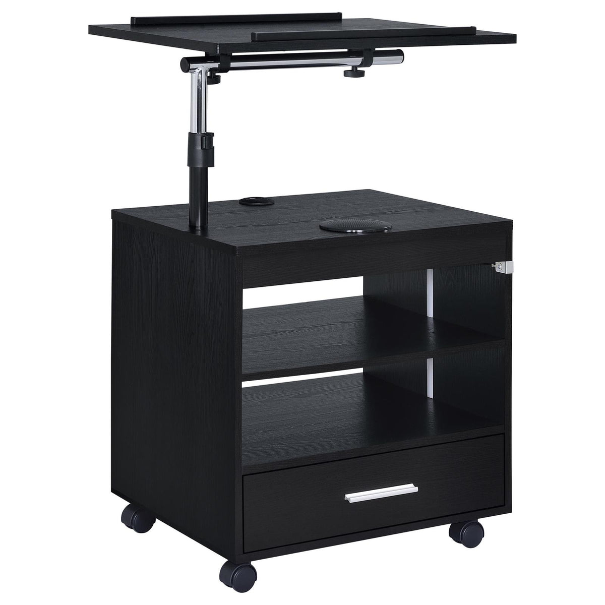 Lerma 1-drawer Adjustable Tray Top Nightstand with Speaker Black Ash