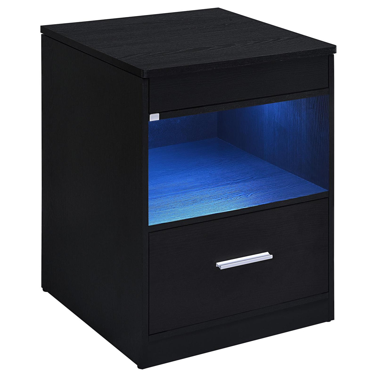 Fabre 1-drawer Extendable Top Nightstand Bedside Table Black Ash