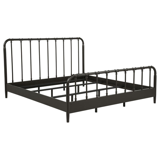Rocco All Wood Water Pipe Open Frame Eastern King Bed Dark Bronze