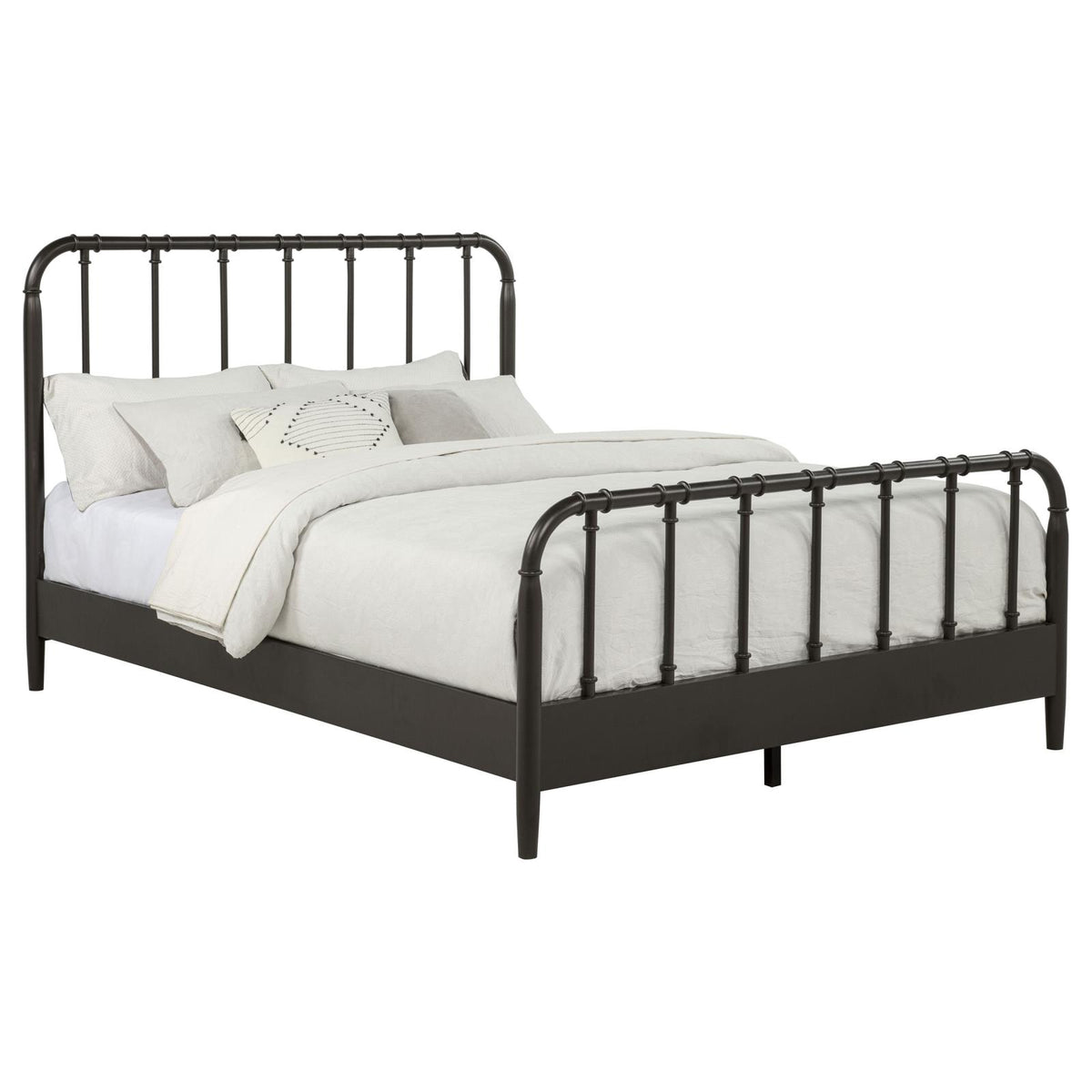 Rocco All Wood Water Pipe Open Frame Queen Bed Dark Bronze