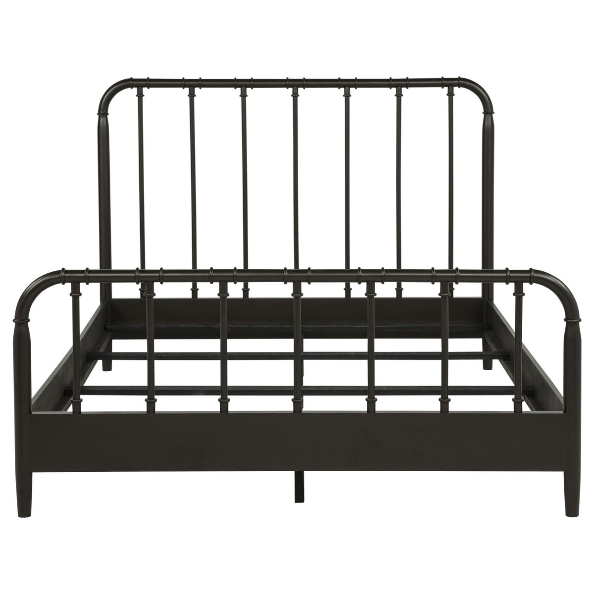 Rocco All Wood Water Pipe Open Frame Queen Bed Dark Bronze