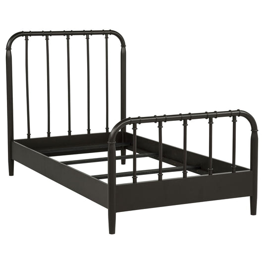 Rocco All Wood Water Pipe Open Frame Twin Bed Dark Bronze