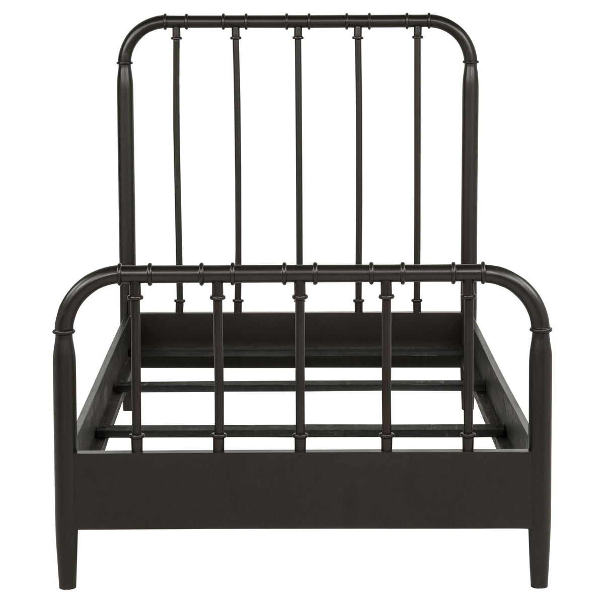 Rocco All Wood Water Pipe Open Frame Twin Bed Dark Bronze