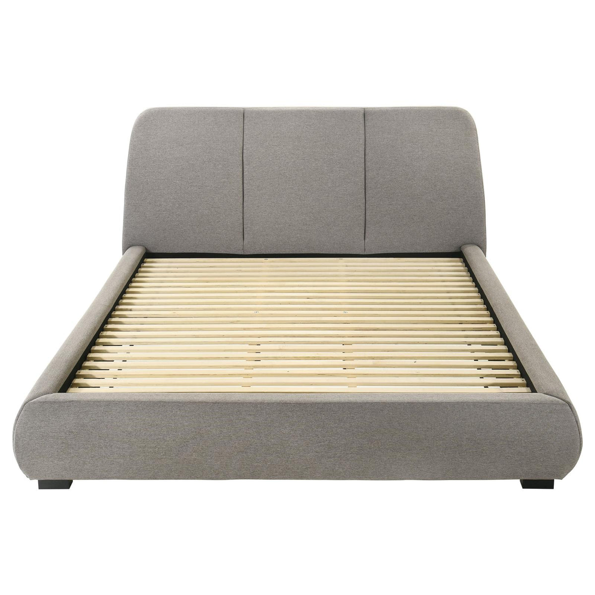 Mokena 46-inch Upholstered Eastern King Platform Bed Taupe
