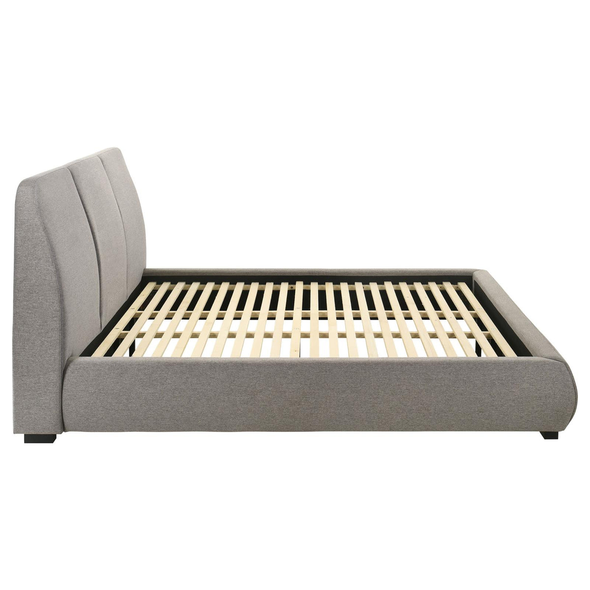 Mokena 46-inch Upholstered Eastern King Platform Bed Taupe