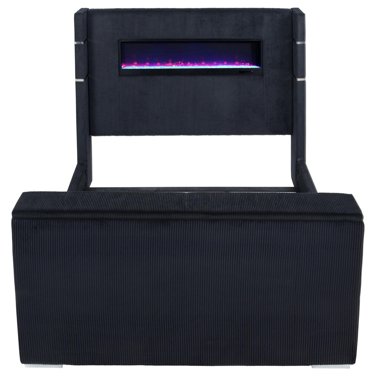 Tisdall Eastern King Flame Visualizer Wingback TV Bed Black