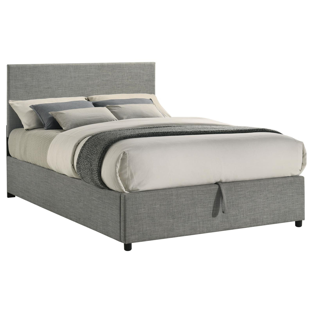 Reeves Upholstered Full Lift-Top Storage Platform Bed Grey