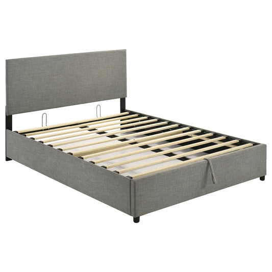 Reeves Upholstered Queen Lift-Top Storage Platform Bed Grey