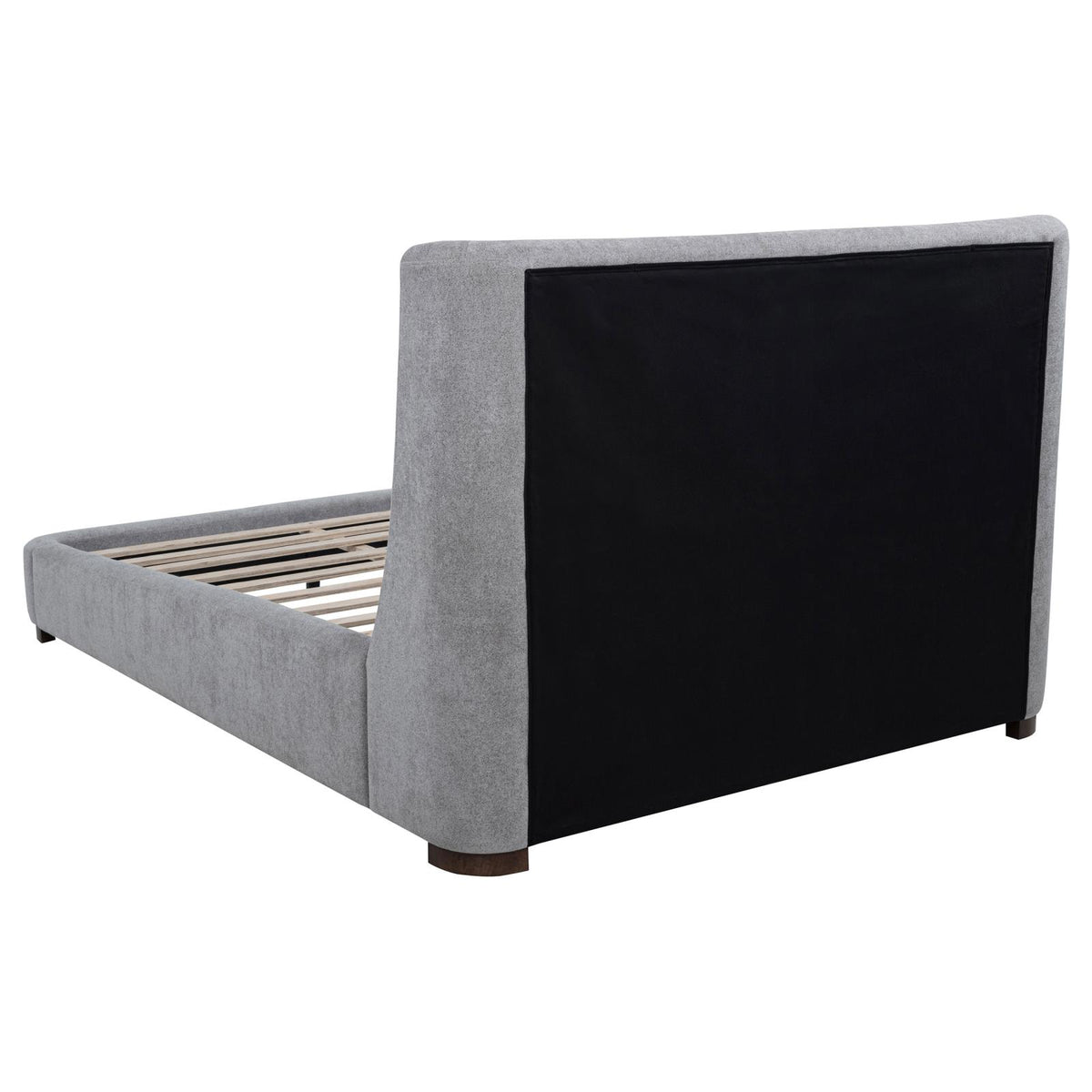 Rennes Upholstered Queen Wingback Platform Bed Grey