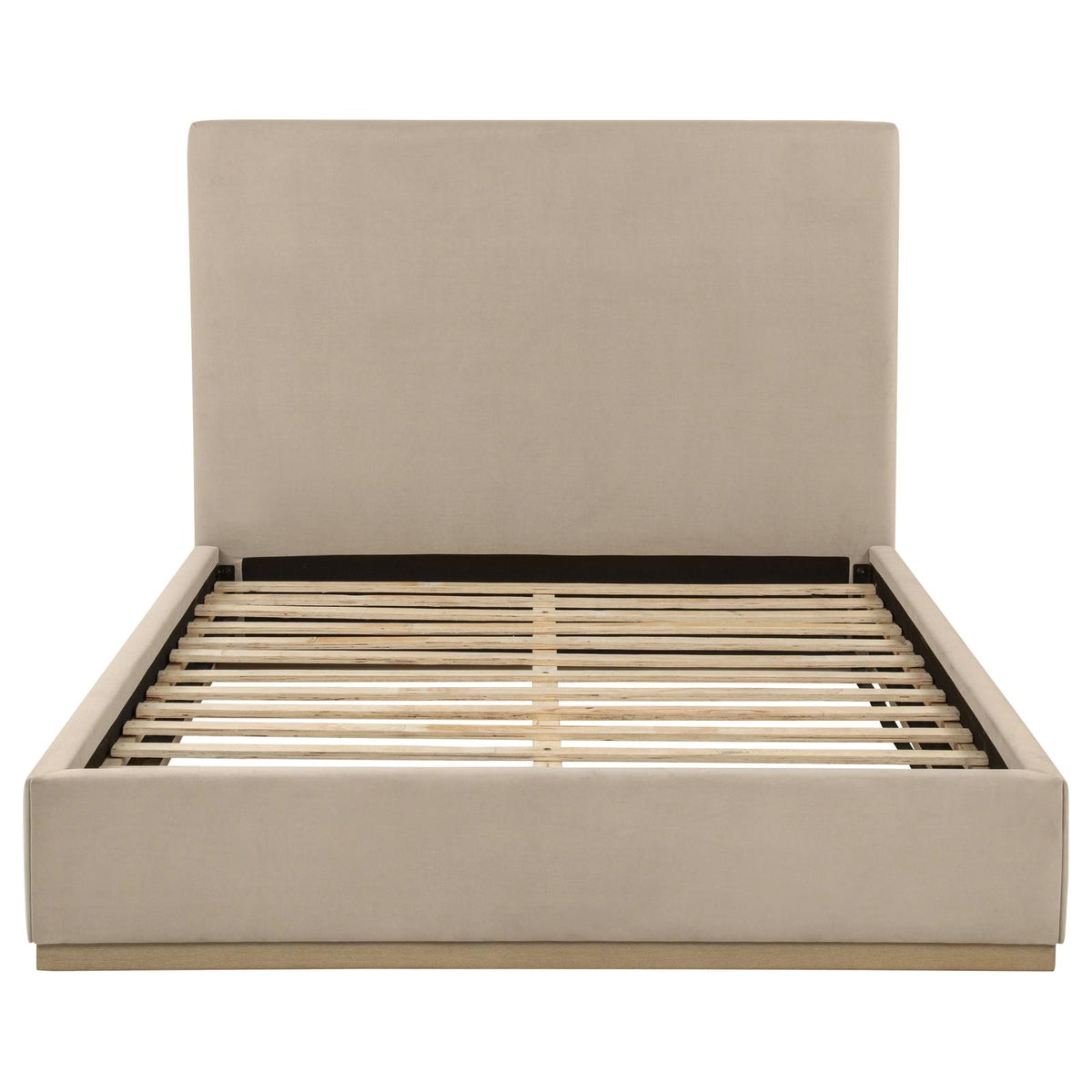 Knox Queen Fabric Upholstered Platform Bed Khaki