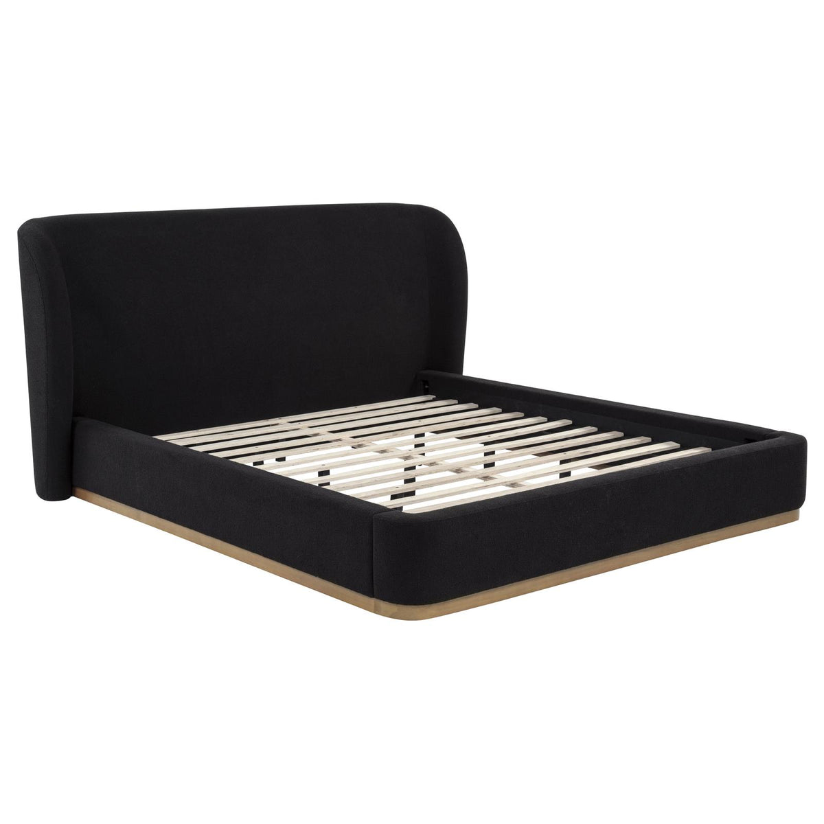 Blaire Upholstered California King Wingback Platform Bed Black
