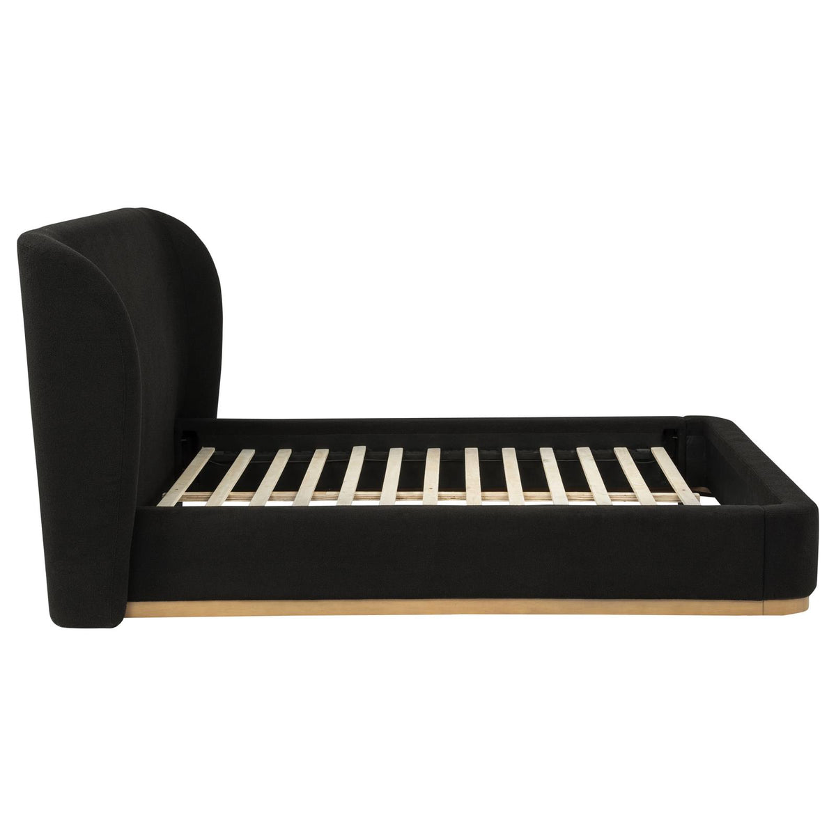 Blaire Upholstered Queen Wingback Platform Bed Black