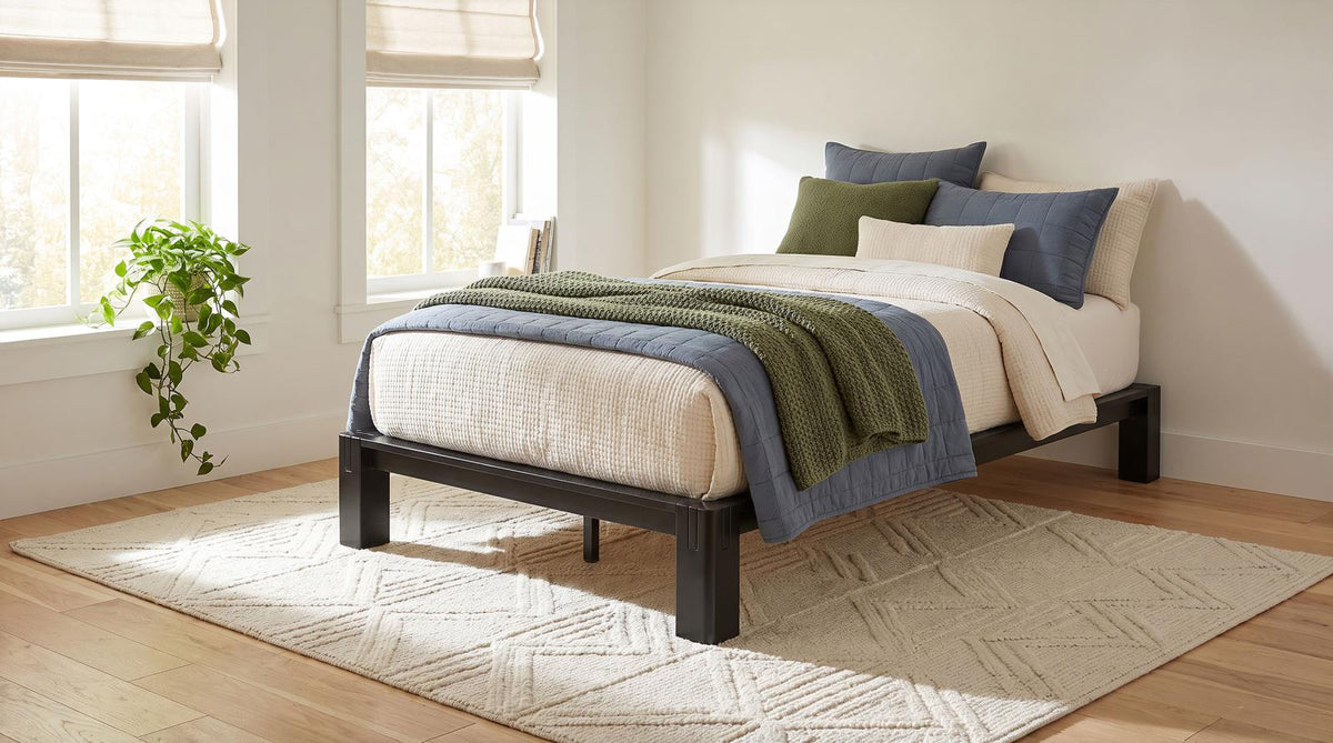 Gislen Twin Easy Assembly Wood Platform Bed Black