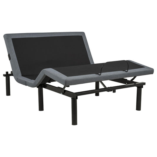 Weston Full Dual-Motor Massage Adjustable Bed Base in Black and Grey