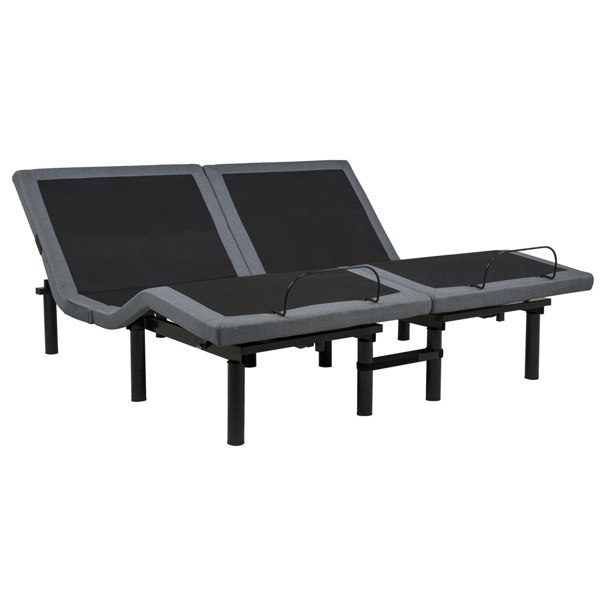 Weston Split Eastern King Massage Adjustable Bed Base in Black and Grey