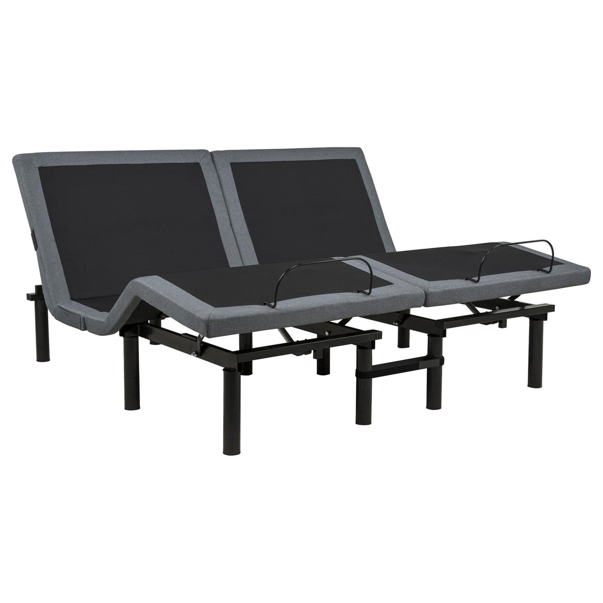 Weston Split Eastern King Massage Adjustable Bed Base in Black and Grey
