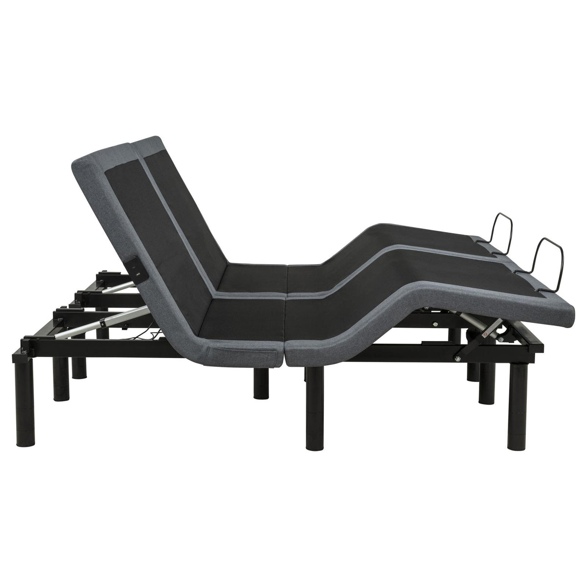 Weston Split Eastern King Massage Adjustable Bed Base in Black and Grey