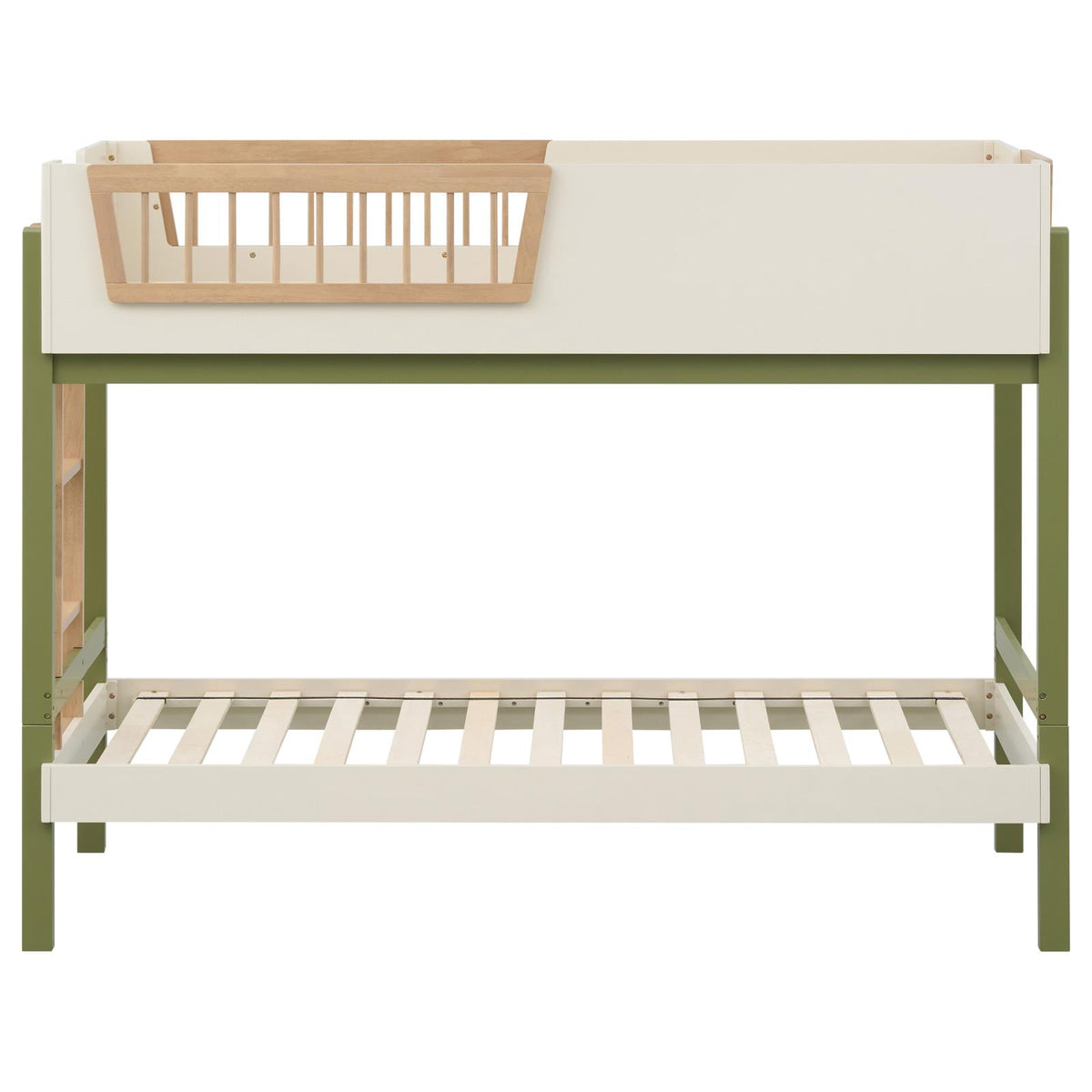 Evren Twin-over-Twin Bunk Bed with Ladder Tri-Tone