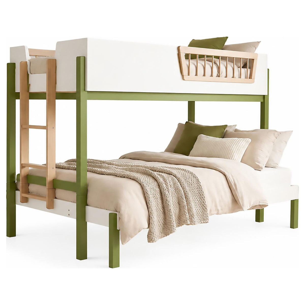 Evren Twin-over-Full Bunk Bed with Ladder Tri-Tone