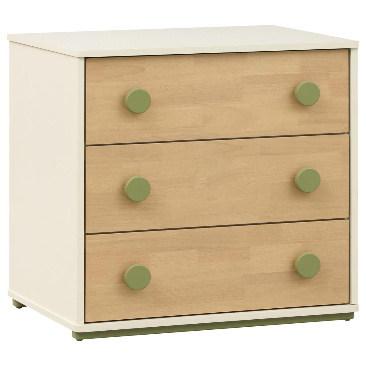 Evren 3-drawer Chest with Olive Wood Knobs Tri-Tone
