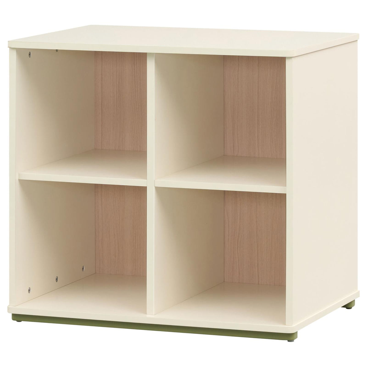 Evren 4-cubby Horizontal Bookcase with Natural Interior Off White