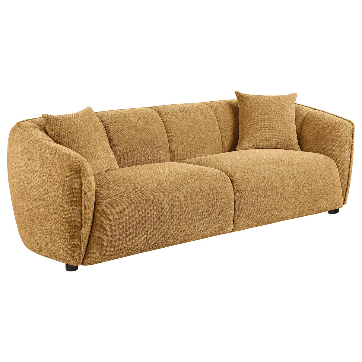 Aleisha Fabric Upholstered Sofa Set Mustard Yellow