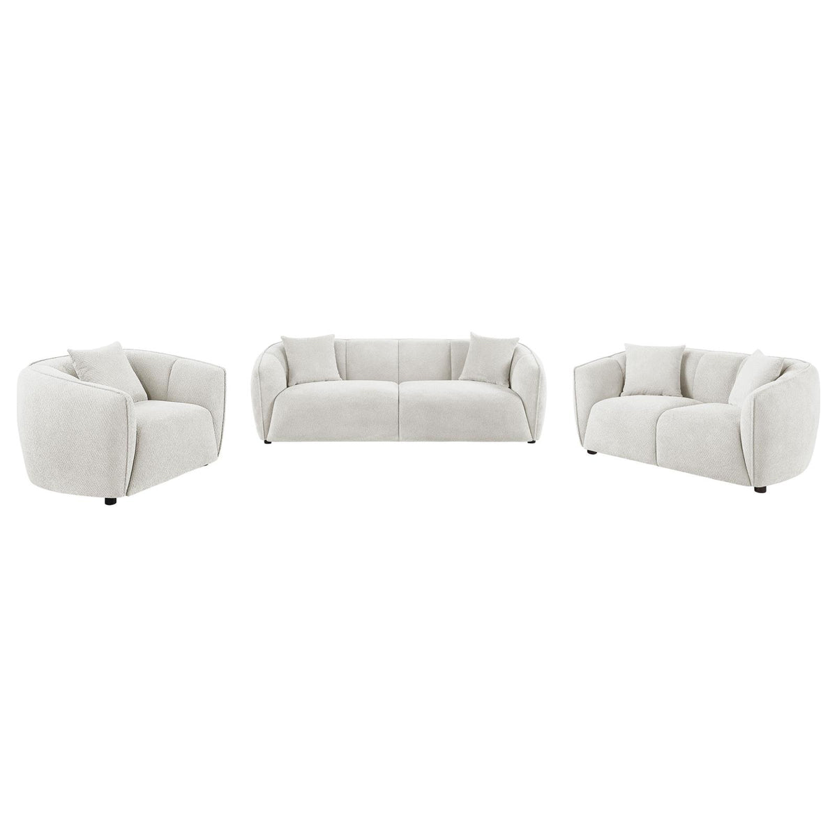 Aleisha Fabric Upholstered Sofa Set Sand