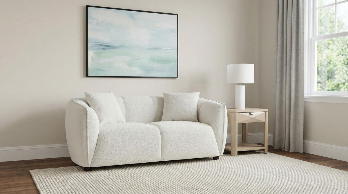 Aleisha Fabric Upholstered Loveseat Sand