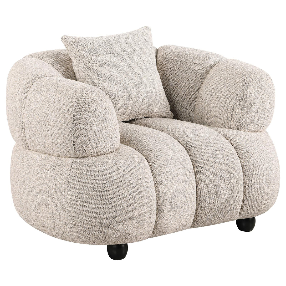 Whitney Contemporary Channel Tufted Woven Fabric Upholstered Sofa Set