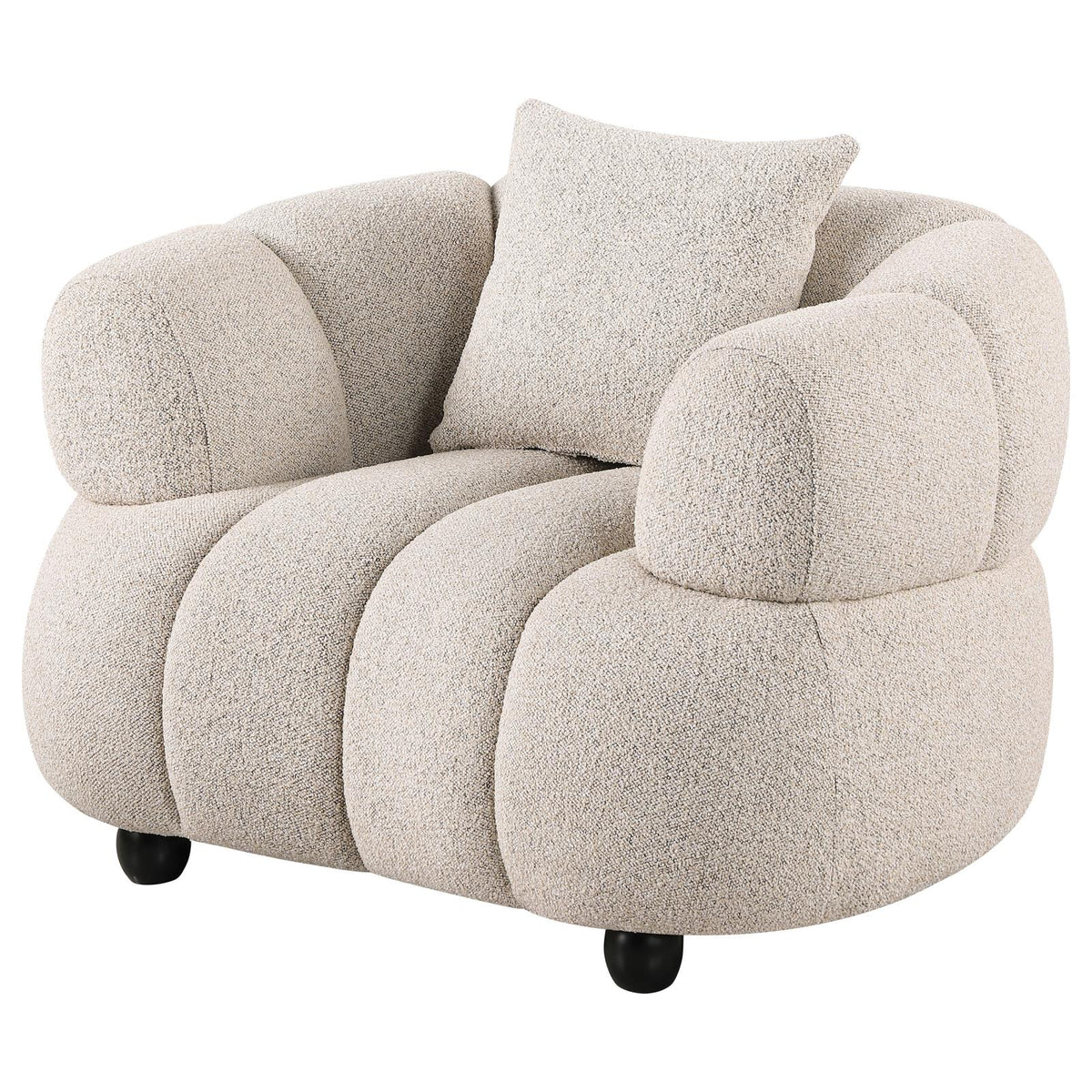 Whitney Contemporary Channel Tufted Woven Fabric Upholstered Accent Chair