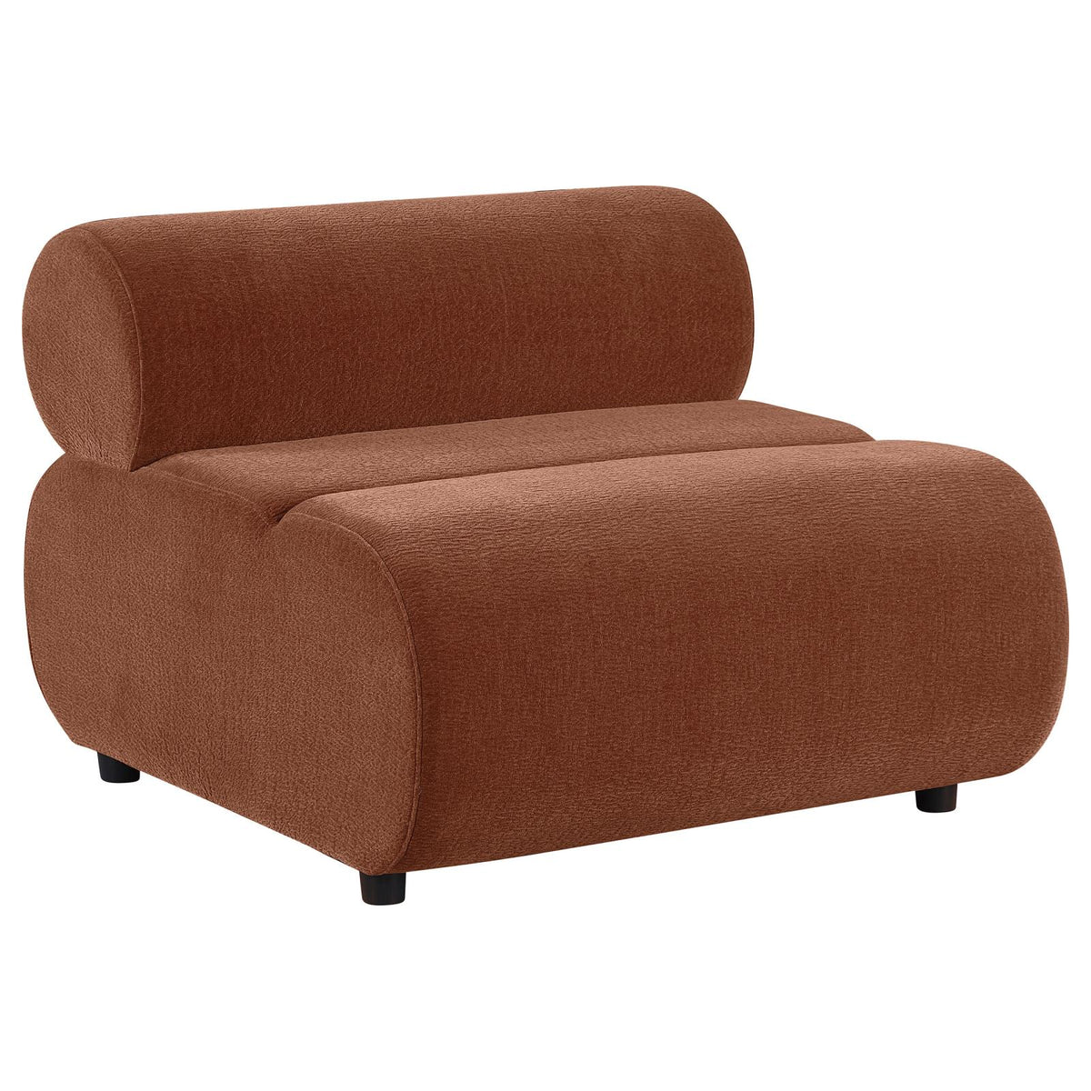 Byrne Velvet Upholstered Armless Chair Rust