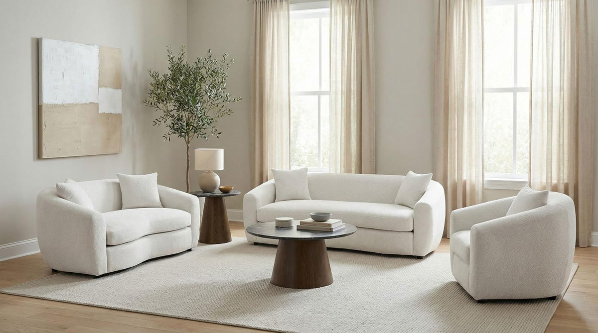 Isabella Fabric Upholstered Sofa Set Sand