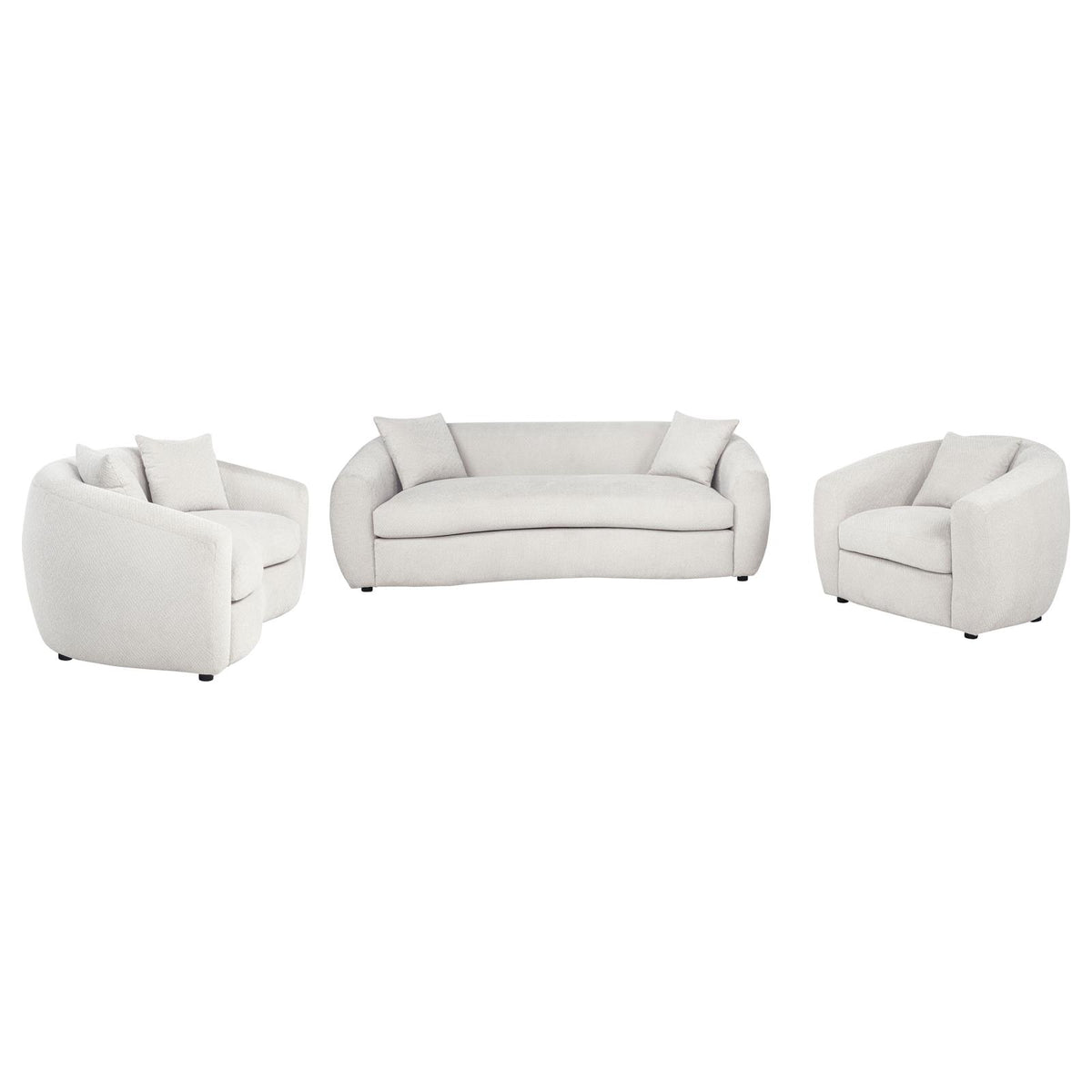 Isabella Fabric Upholstered Sofa Set Sand