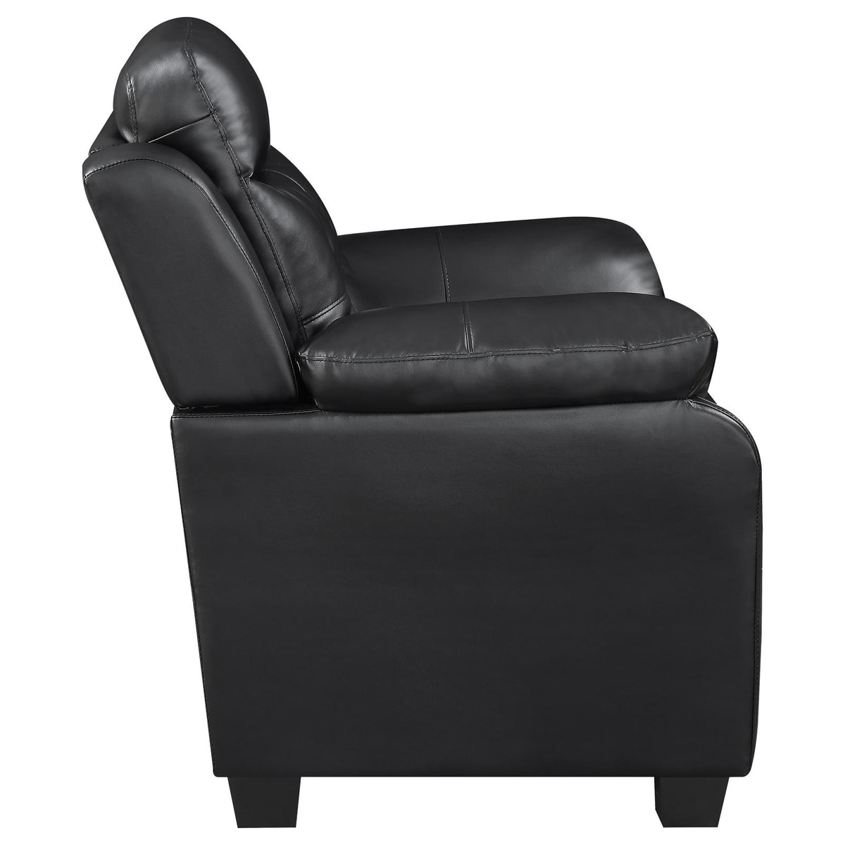 Finley Upholstered Padded Arm Tufted Sofa Set Black
