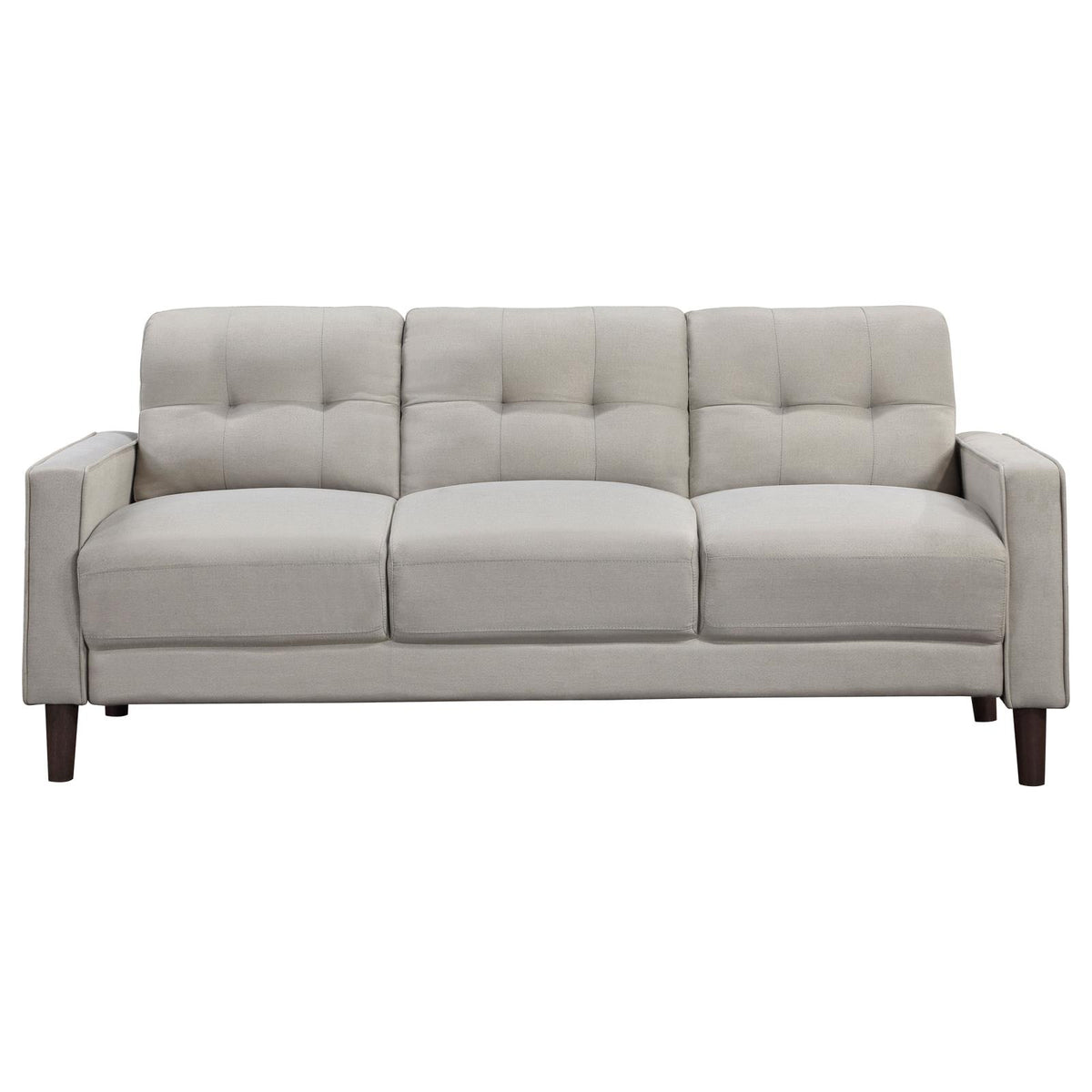 Bowen Upholstered Track Arm Tufted Sofa Set Beige