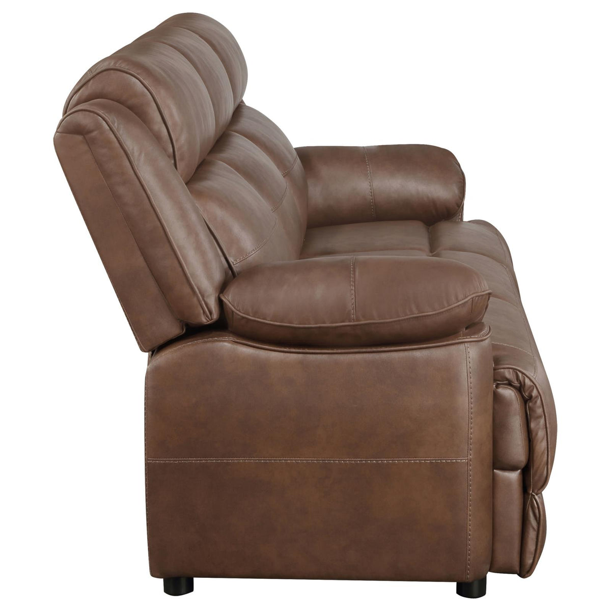 Ellington Upholstered Padded Arm Sofa Set Dark Brown