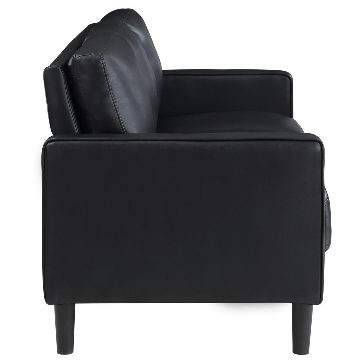 Ruth Upholstered Track Arm Sofa Set Black