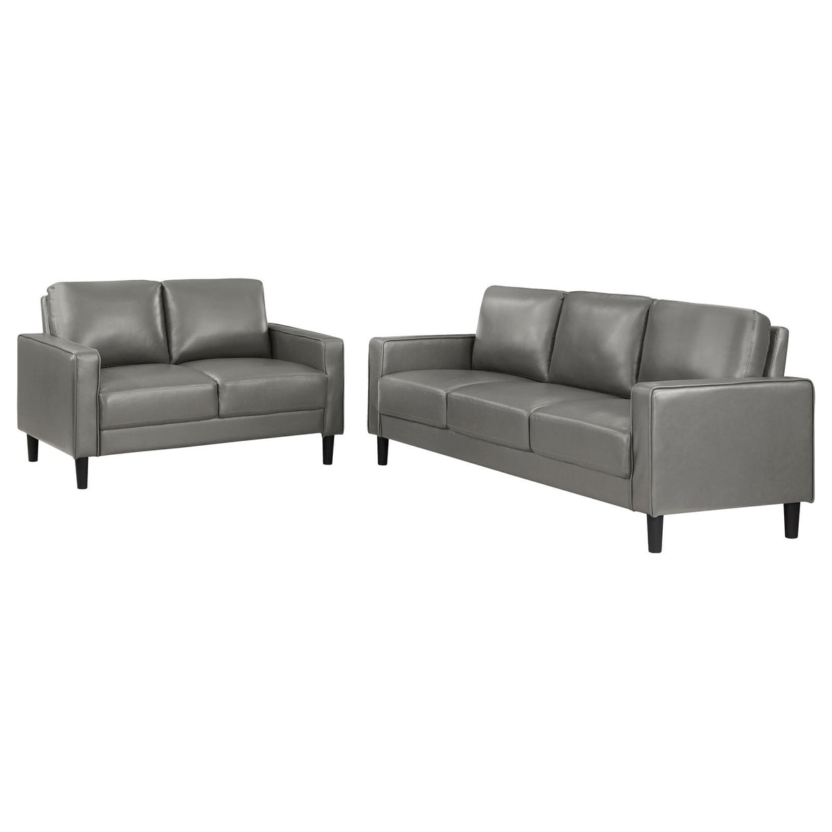 Ruth Upholstered Track Arm Sofa Set Grey