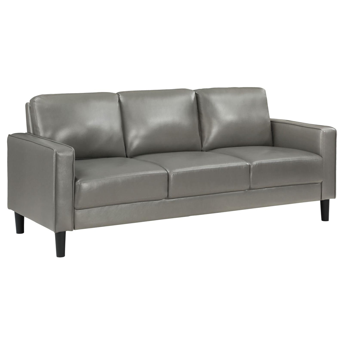 Ruth Upholstered Track Arm Sofa Set Grey