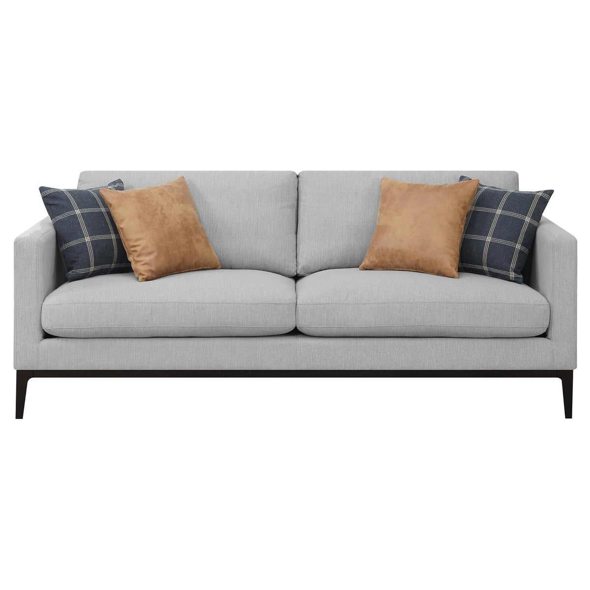 Apperson Upholstered Track Arm Sofa Set Light Grey