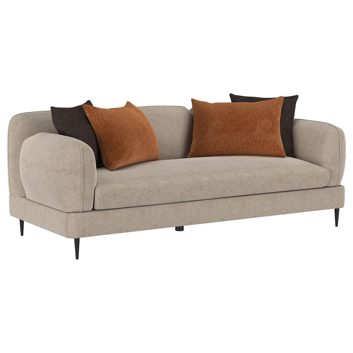 Jade Chenille Upholstered Sofa Set Latte