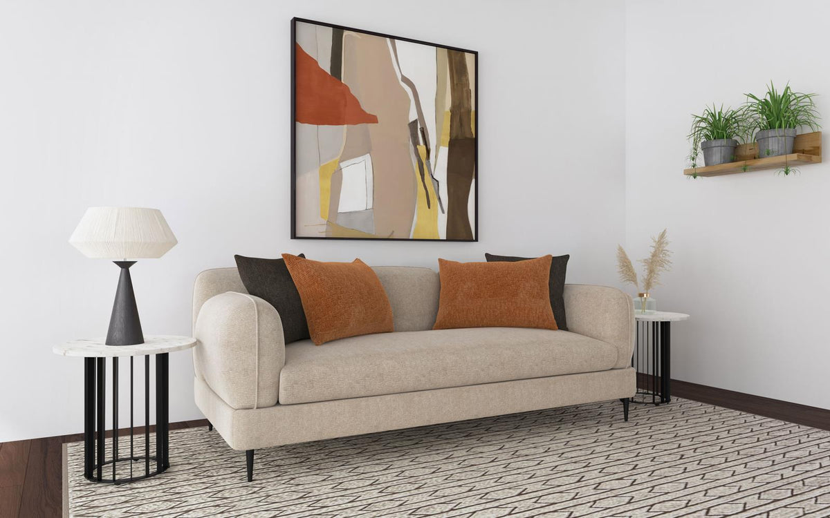 Jade Chenille Upholstered Sofa Set Latte