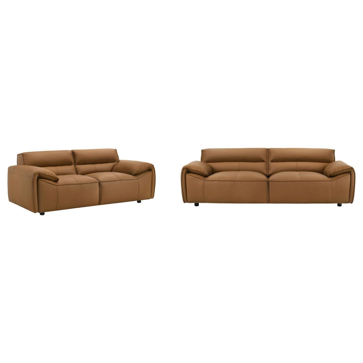 Buxton Leather Upholstered Sofa Set Orange