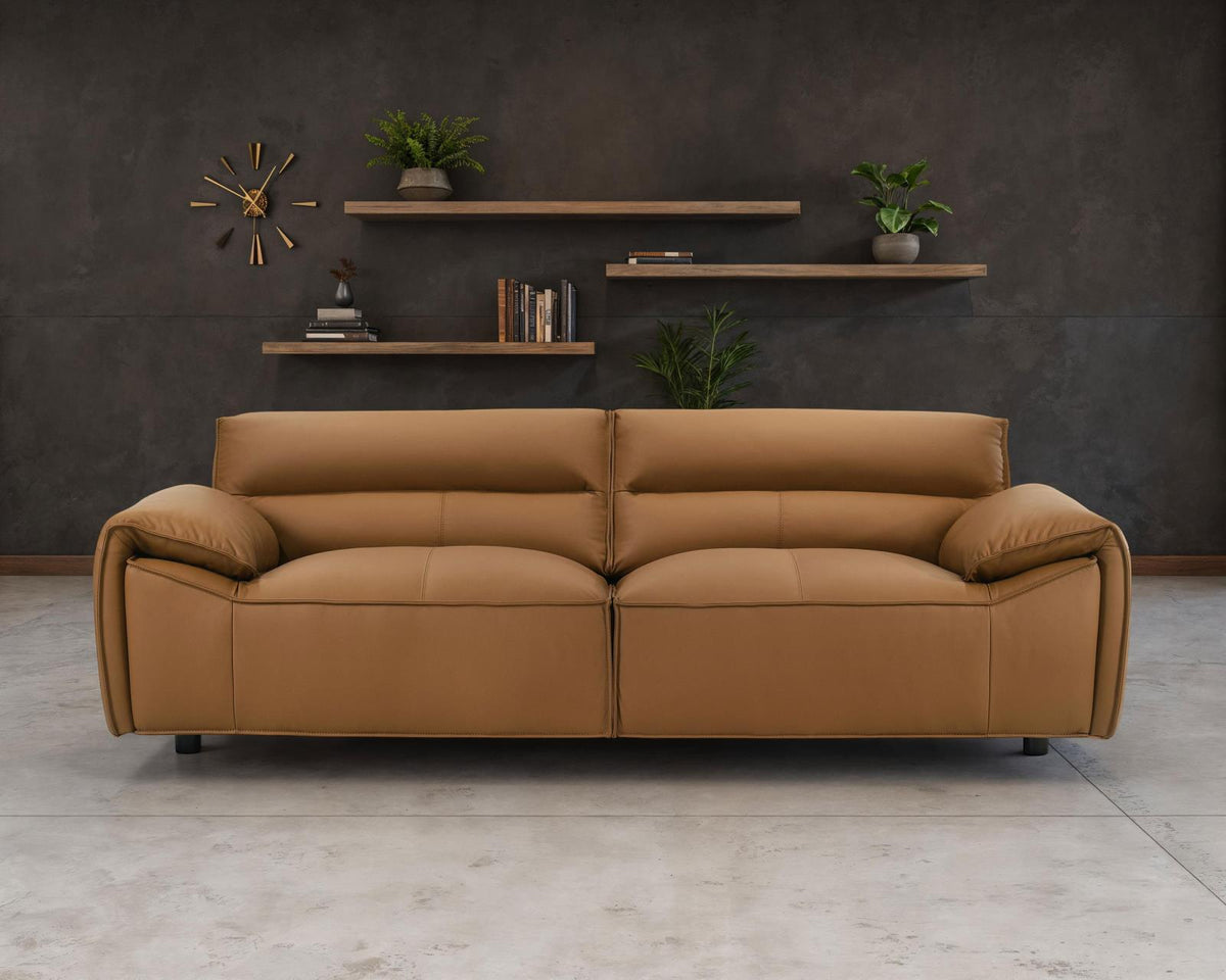 Buxton Leather Upholstered Sofa Set Orange
